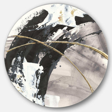 Glam Painted Arcs I - Abstract Circle Metal Wall Decor